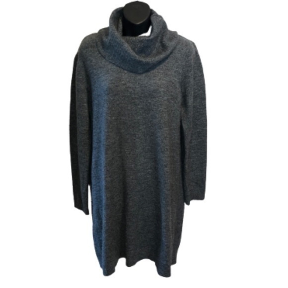 Max Studio charcoal gray long sleeve turtleneck dress size XL